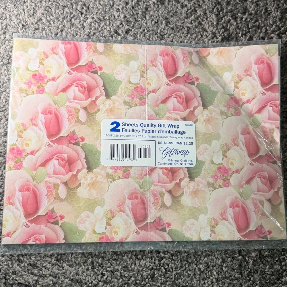 5/$25 VINTAGE Birthday Wrapping Paper Roses Flowers
